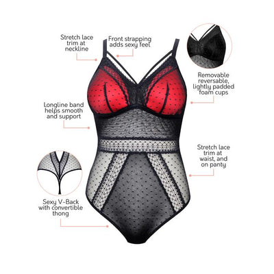 Mia Dot Wire-Free Bodysuit - Black