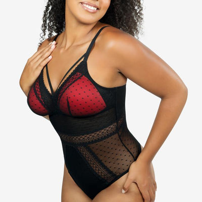 Mia Dot Wire-Free Bodysuit - Black
