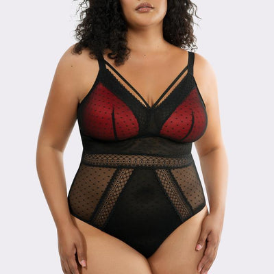 Mia Dot Wire-Free Bodysuit - Black