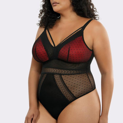 Mia Dot Wire-Free Bodysuit - Black