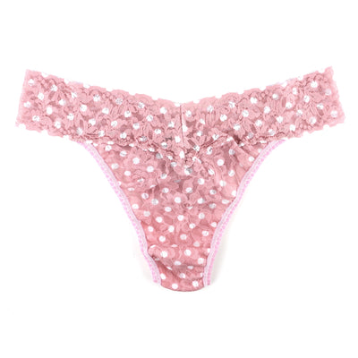 Signature Lace Original Rise Thong - Pink Frosting