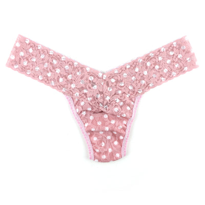 Signature Lace Low Rise Thong - Pink Frosting