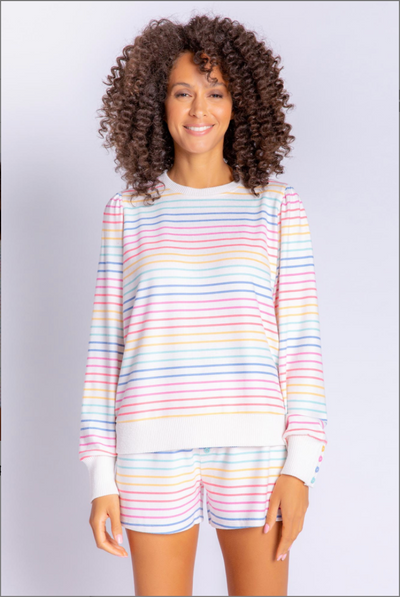 Button Up Babe Long Sleeve Top- Multi