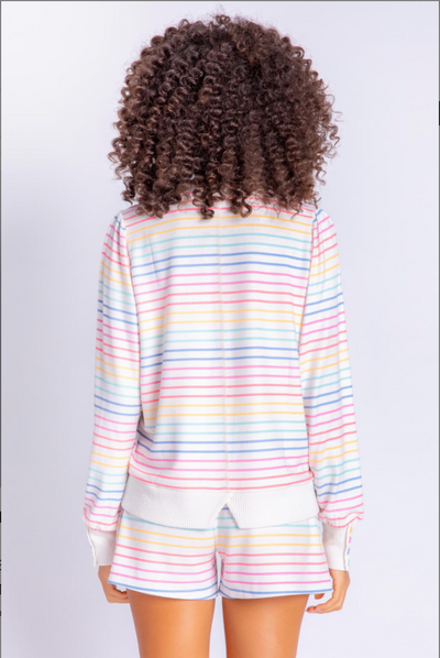 Button Up Babe Long Sleeve Top- Multi