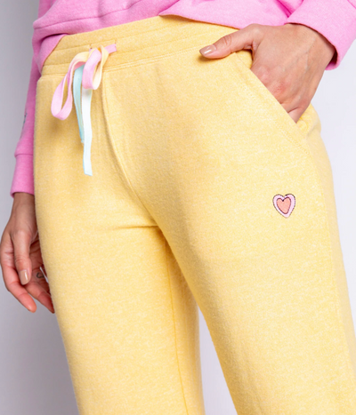 Love Makes The World Go Round Band Pant - Yellow