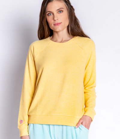 Love Makes The World Go Round Long Sleeve Top - Yellow