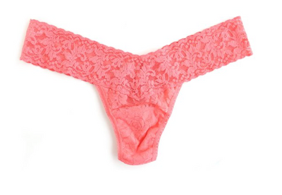 Signature Lace Low Rise Thong - Peachy Keen