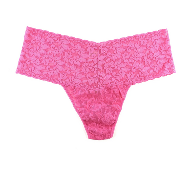 Plus Size Retro Lace Thong - Dragon Fruit