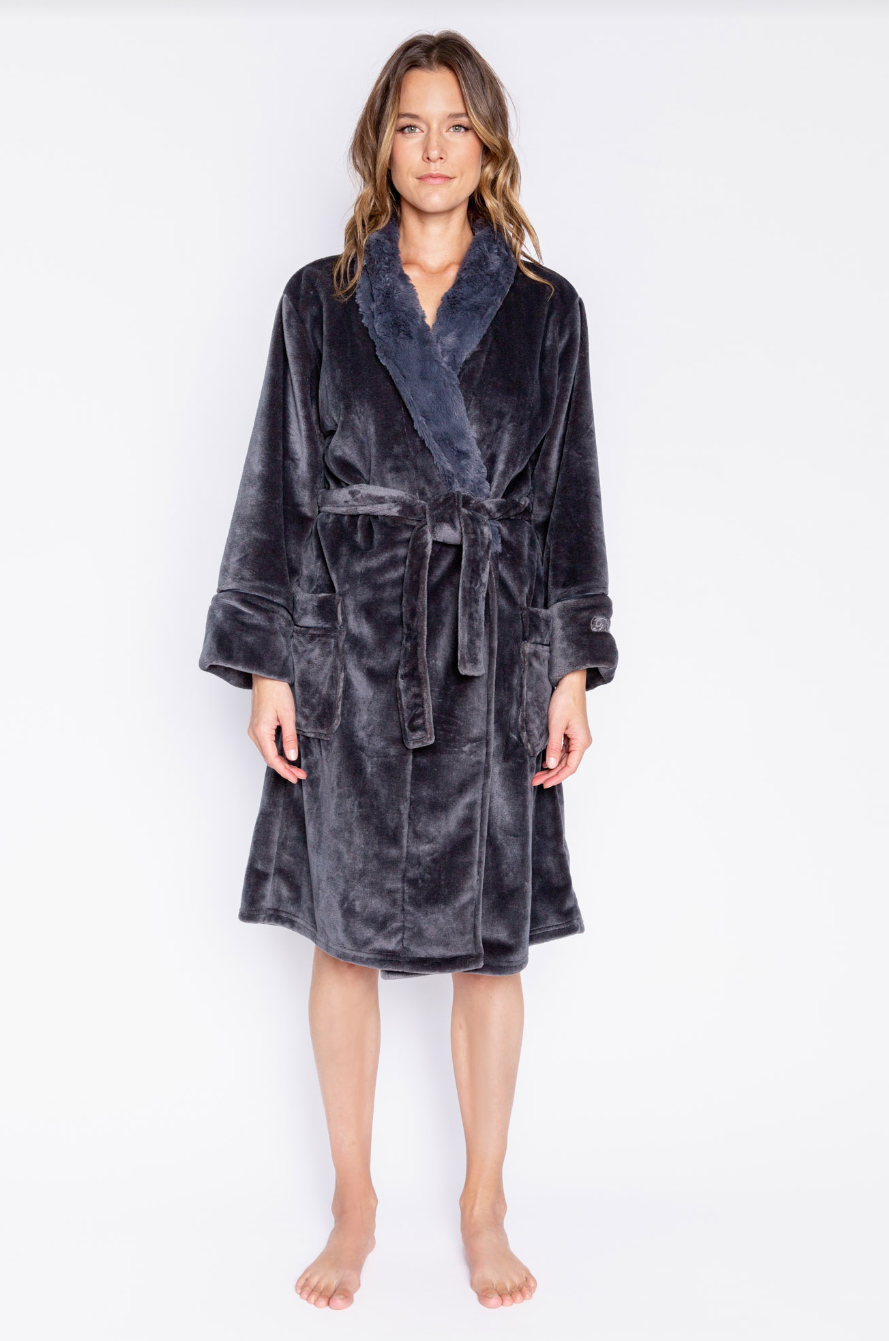 Luxe Plush Robe - Charcoal