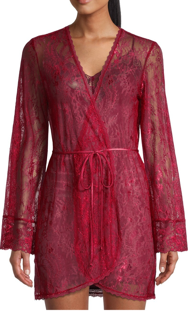 Bloom By Jonquil Wait Until Dark Lace Robe - Cinnamon