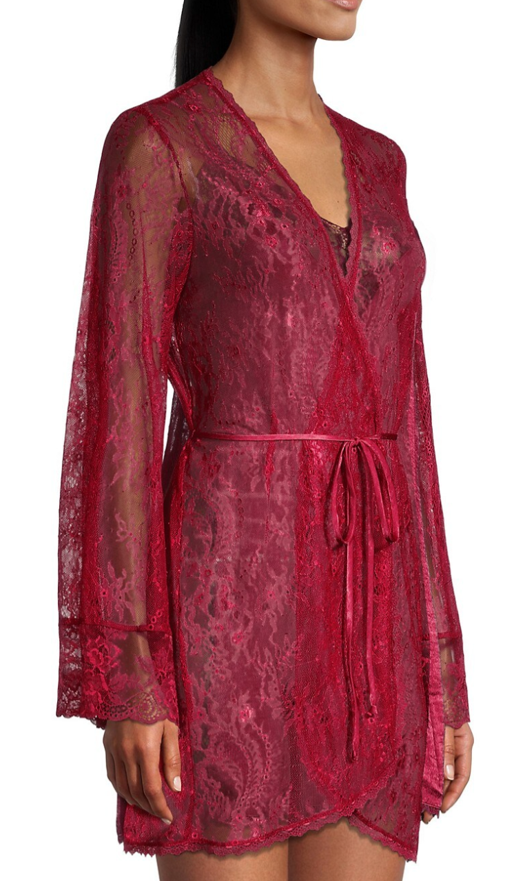 Bloom By Jonquil Wait Until Dark Lace Robe - Cinnamon