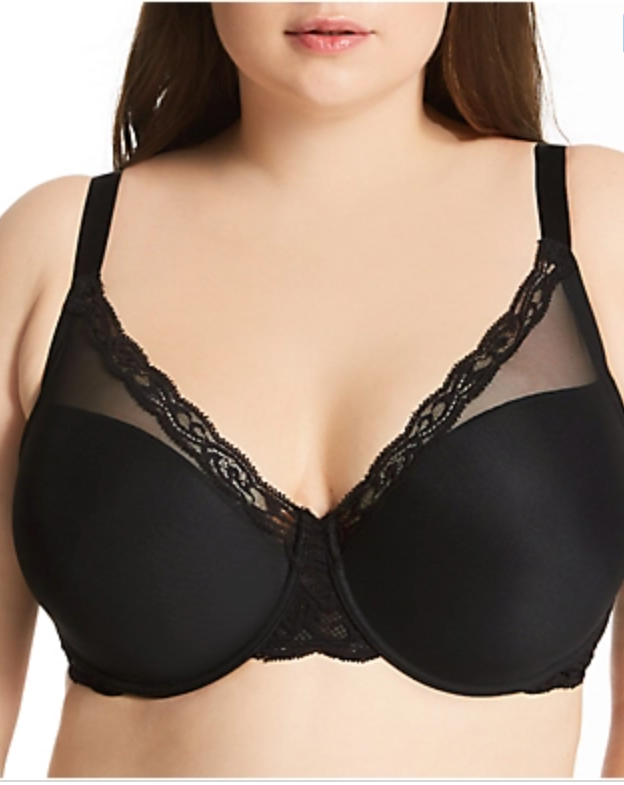 Feathers Full Figure Contour Underwire Bra - Black