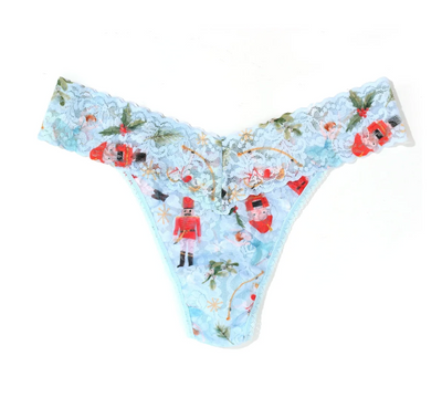 Printed Signature Lace Original Rise Thong - Ballerina Dreaming