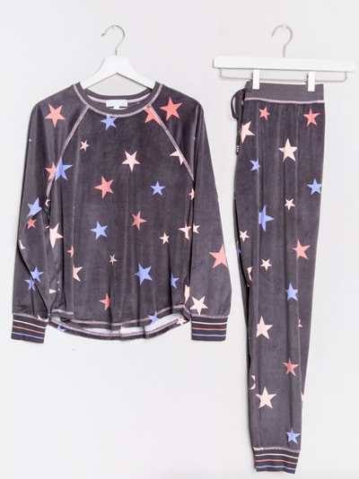 Starry Sunsets Lounge Pant - Charcoal