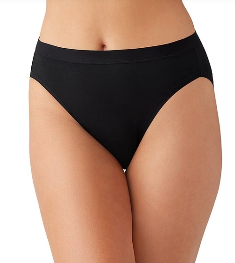 Understated Cotton Hi-Cut Panty - Black