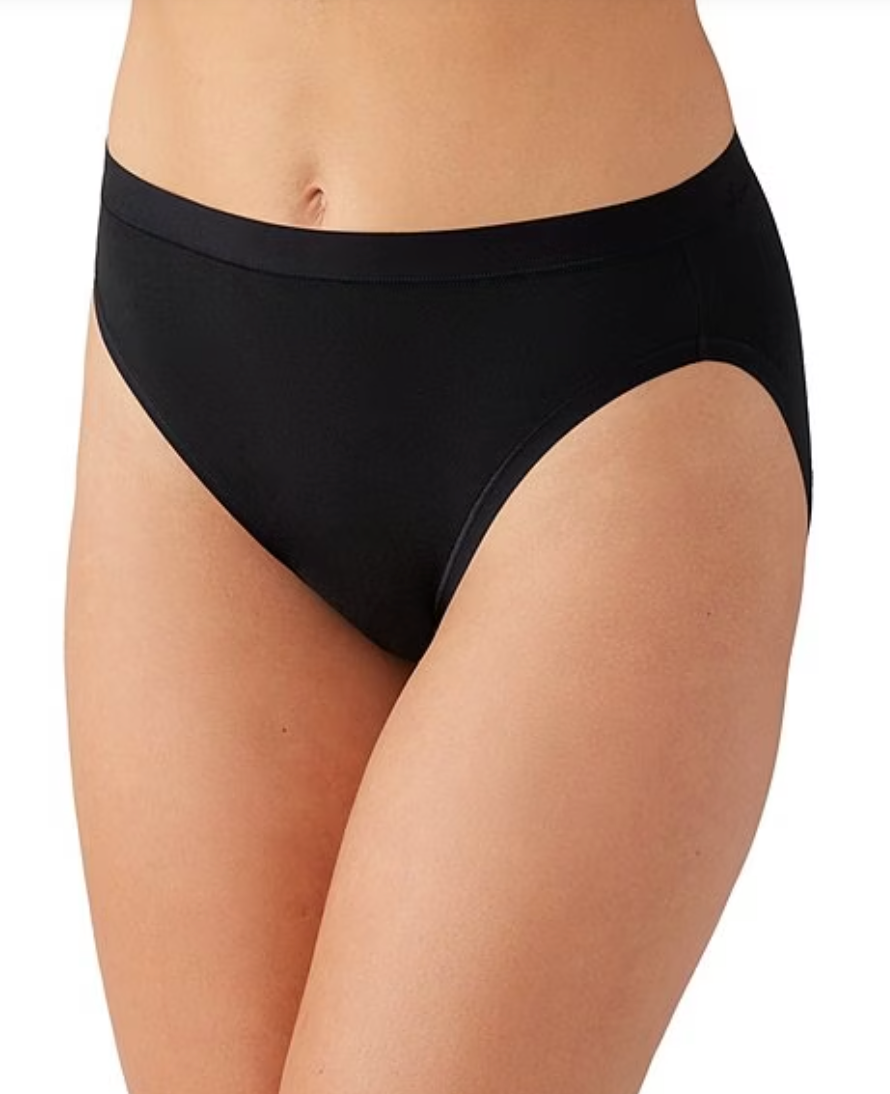 Understated Cotton Hi-Cut Panty - Black