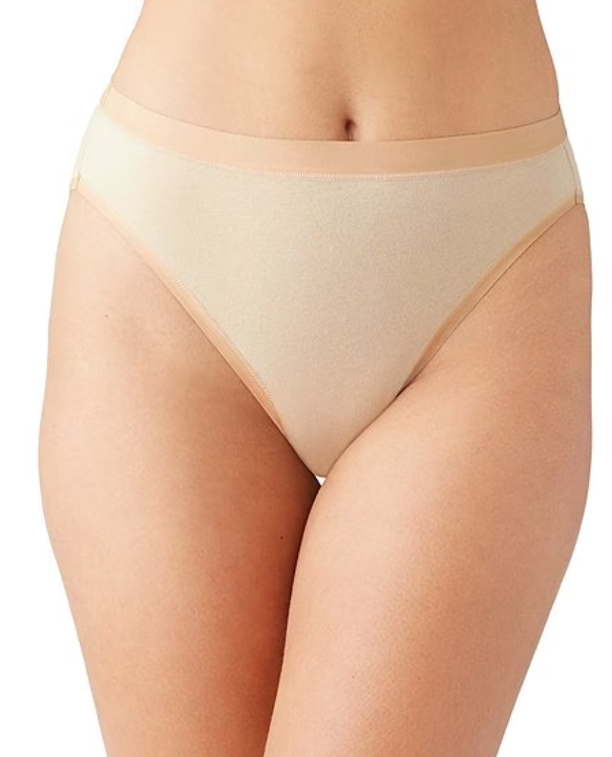 Understated Cotton Hi-Cut Panty - Sand