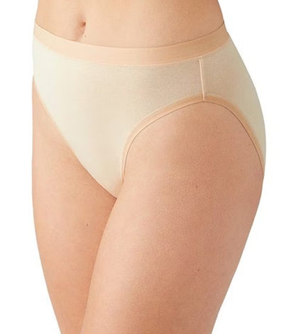 Understated Cotton Hi-Cut Panty - Sand