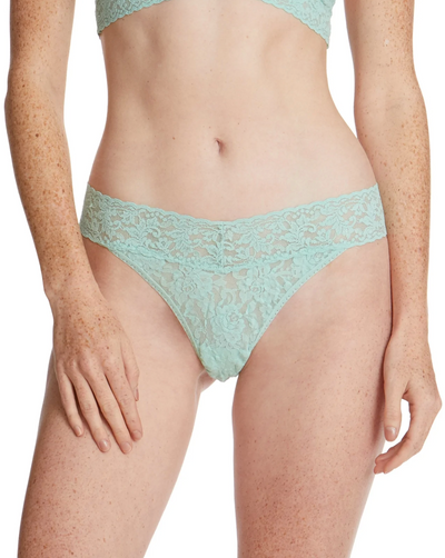 Signature Lace Original Rise Thong - Spring Mint Green