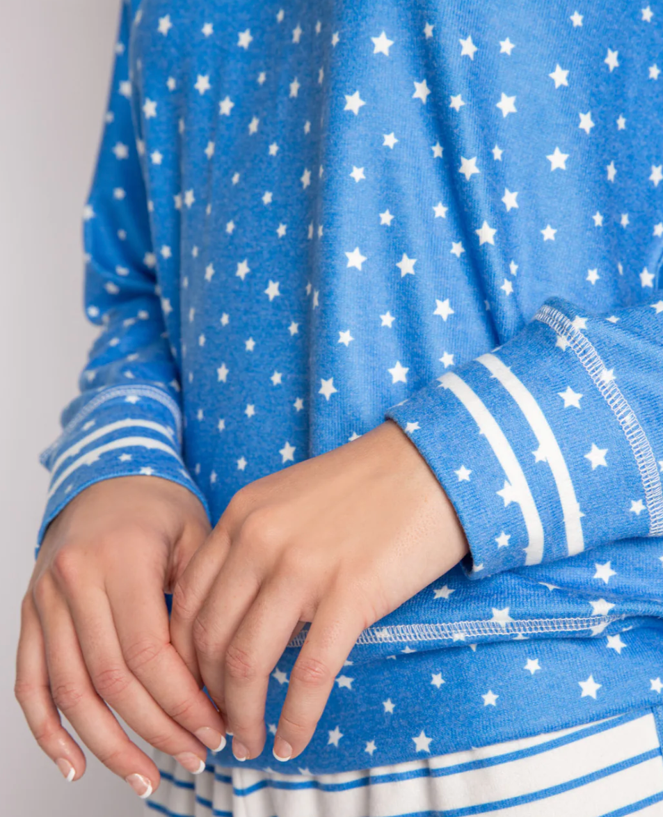 Blue Star Long Sleeve Top - Tranquil Blue