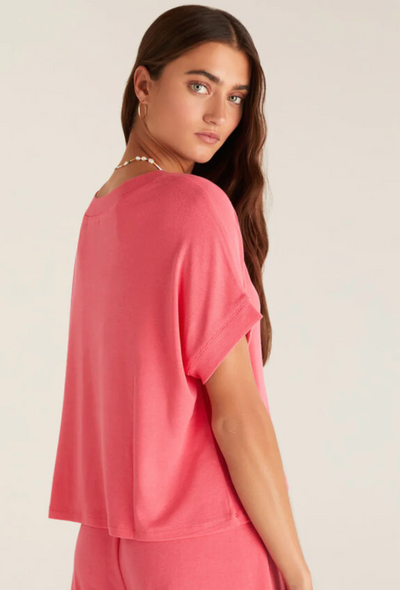 Harper Rib V-Neck - Watermelon