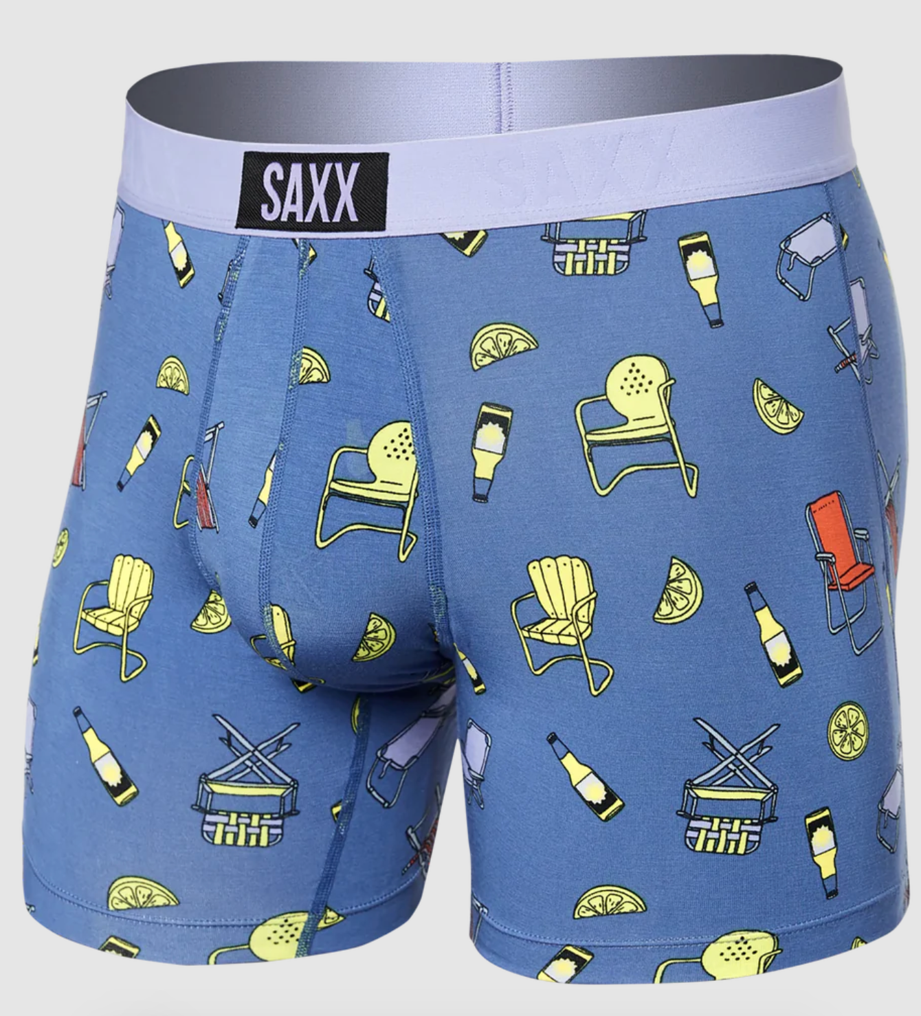 Vibe Super Soft Boxer Brief / Slim Fit - Lawnchairs & Limes- Blue