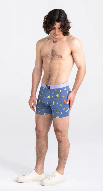 Vibe Super Soft Boxer Brief / Slim Fit - Lawnchairs & Limes- Blue