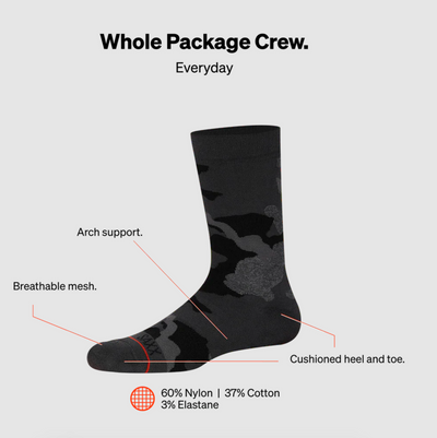 Whole Package Crew Socks / Supersize Camo - Black