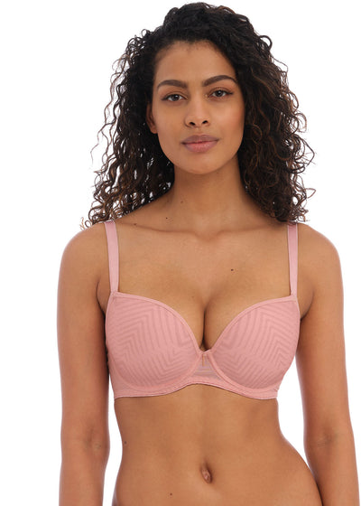 Tailored Moulded Plunge Bra- Ash Rose