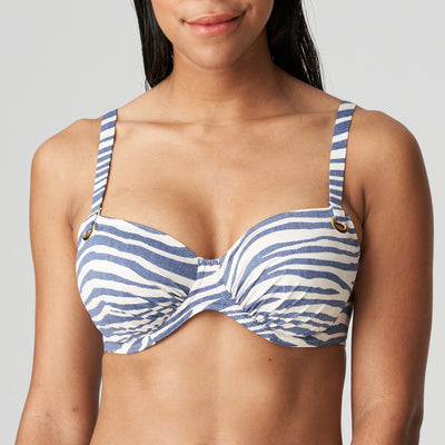 Ravena Bikini Top Full Cup Ruffed-Adriatic Blue