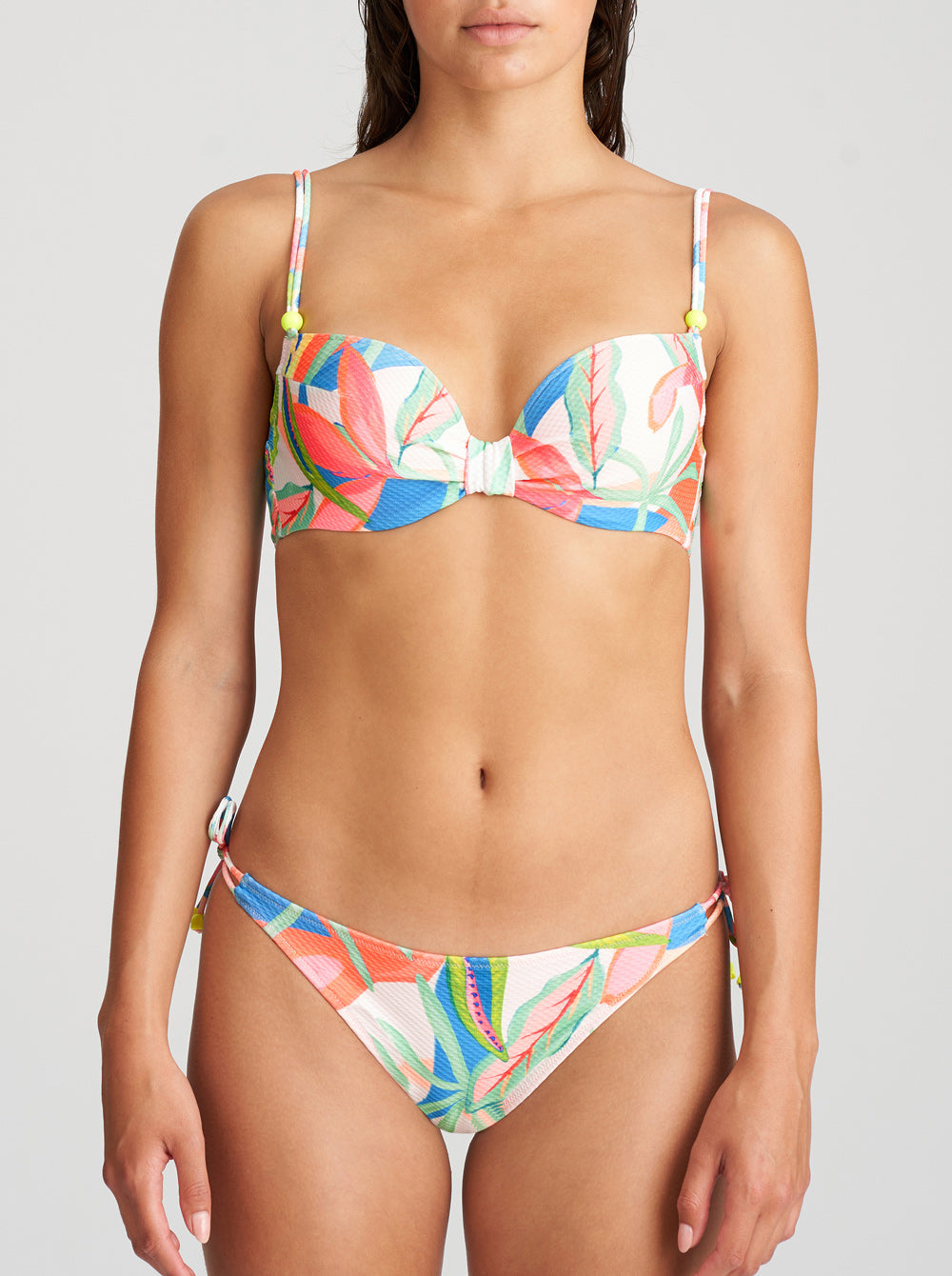 Tarifa Bikini Brief With Ropes - Tropical Blossom