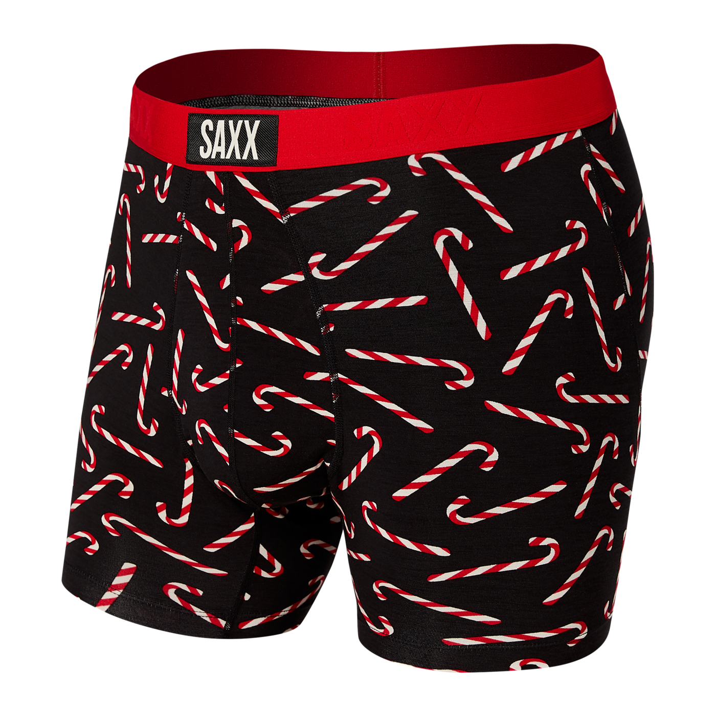 Vibe Super Soft Jersey Boxer Brief - Black Candy Canes